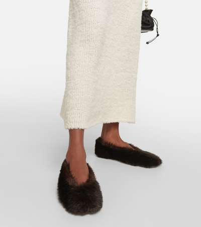 Magda Butrym Faux-fur Ballet Flats In Black
