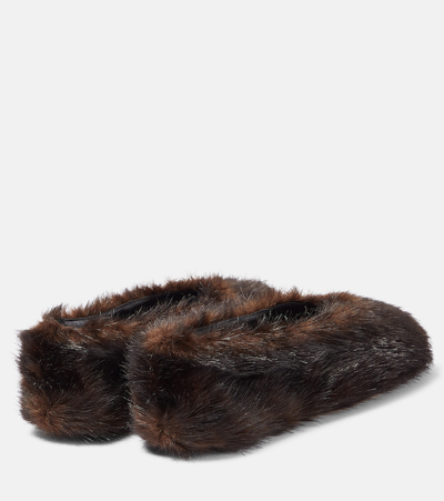 Magda Butrym Faux-fur Ballet Flats In Black