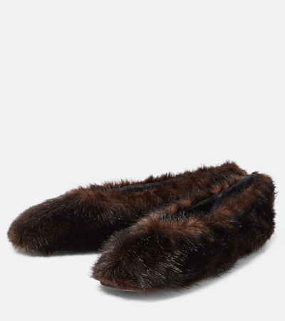 Magda Butrym Faux-fur Ballet Flats In Black
