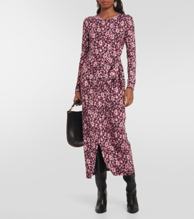 Shop Marant Etoile Lissy Printed Jersey Midi Dress In Multicoloured