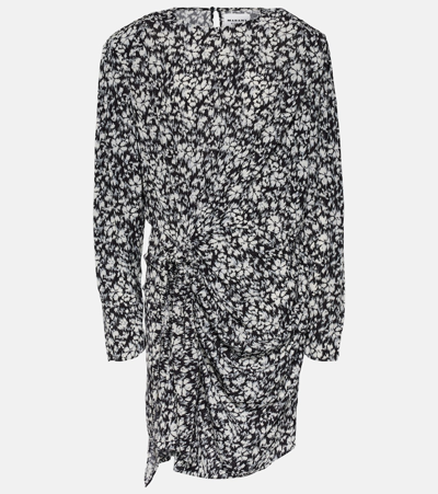 Shop Marant Etoile Dulce Floral Wrap Dress In Black