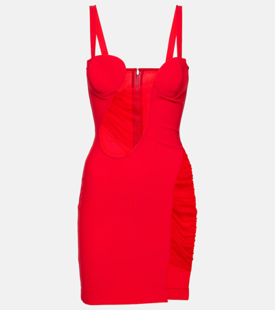 Shop Nensi Dojaka Cutout Jersey Minidress In Red