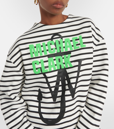 Shop Jw Anderson X Michael Clark Striped Cotton Jersey Sweatshirt In Multicoloured