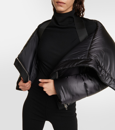 Alaïa Foldover-collar Crop Puffer Jacket In Black