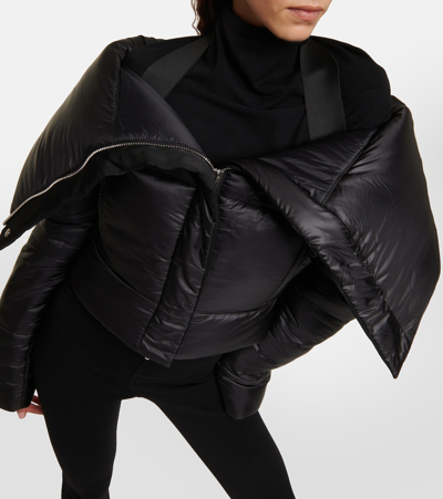 Alaïa Foldover-collar Crop Puffer Jacket In Black