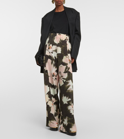 Dries Van Noten Pila Floral High-rise Wide-leg Pants In Multicoloured