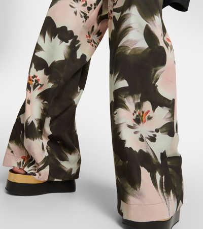 Shop Dries Van Noten Pila Floral High-rise Wide-leg Pants In Multicoloured