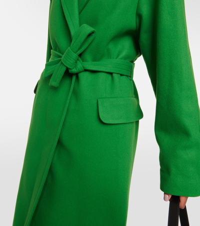Shop Apc Florence Wool-blend Wrap Coat In Green
