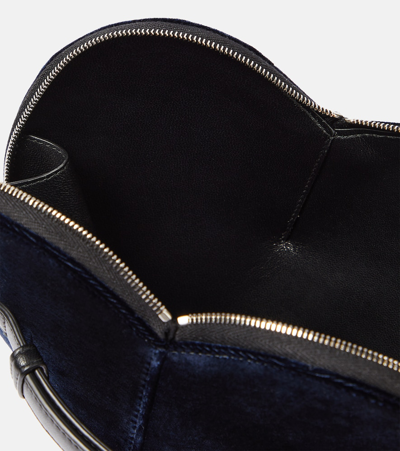 Alaïa Le Caur Velvet Heart Clutch In Blue