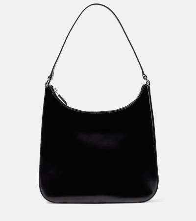 Shop Staud Alec Mini Patent Leather Shoulder Bag In Black