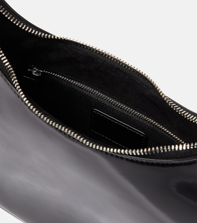 Shop Staud Alec Mini Patent Leather Shoulder Bag In Black