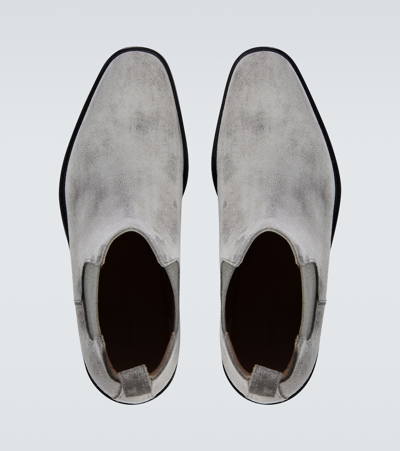 Manolo Blahnik Brompton Suede Chelsea Boots In Grey