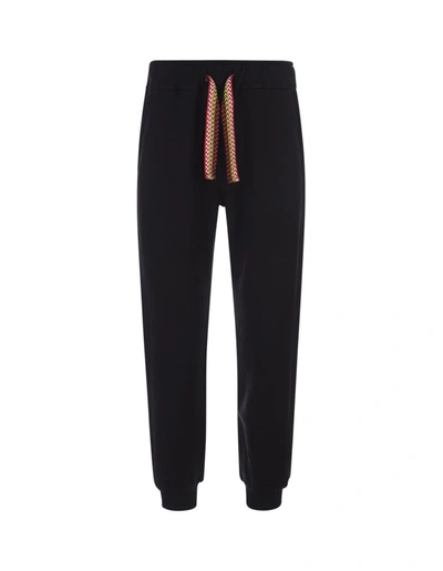 Shop Lanvin Joggers With Curb Drawstring In Black