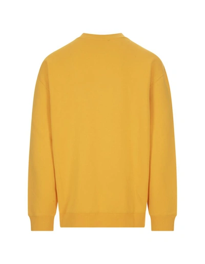 Shop Lanvin Sweatshirt With Embroidered  Curb Logo In Yellow