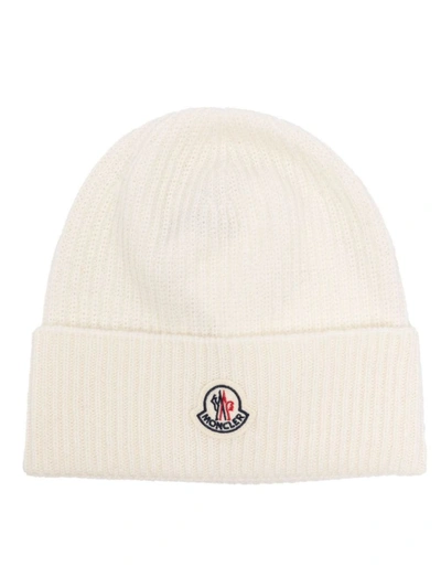 Shop Moncler Cashmere Blend Beanie In White