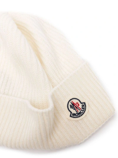 Shop Moncler Cashmere Blend Beanie In White