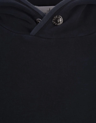 Shop Stone Island Navy Sweatshirt With Lined Hoodie In Blue