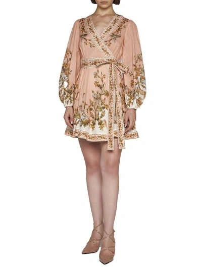 Shop Zimmermann Dresses In Pink Daisy Floral