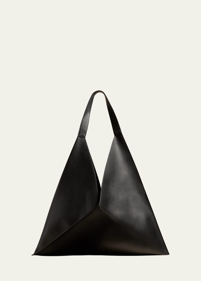 Shop Khaite Sara Leather Tote Bag In 200 Black