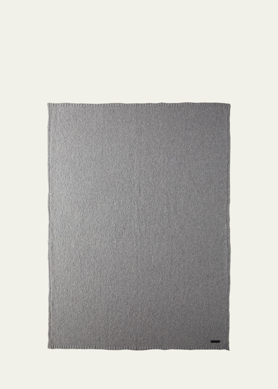 Shop Sofia Cashmere Bouclé Cashmere-silk Throw Blanket In Gray