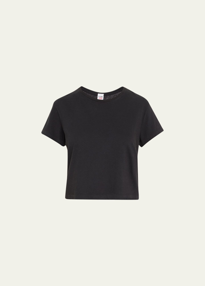 Shop Re/done 1950s Boxy Cotton Tee In Black
