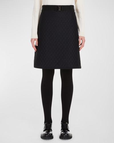 Shop Weekend Max Mara Quilted A-line Jersey Mini Skirt In Black