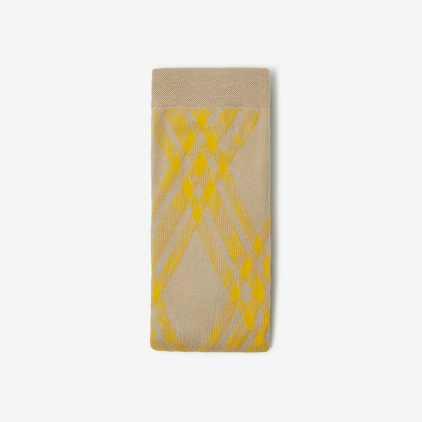 Burberry check-pattern wool-blend socks - Yellow