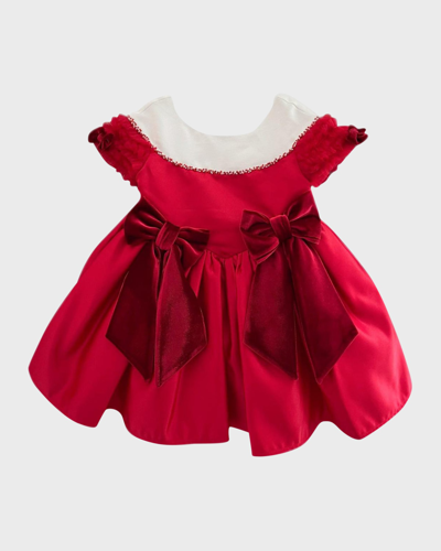 Shop Petite Maison Girl's Holly Satin Ceremony Dress In Red