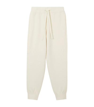 Shop Burberry Cashmere-blend Sweatpants In White
