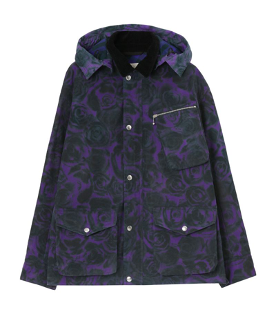 Shop Burberry Cotton Rose Print Field Jacket In Vine Ip Pattern