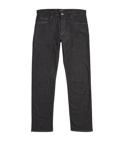 Shop Giorgio Armani Straight Mid-rise Jeans In Black