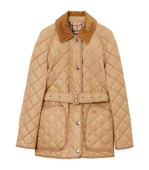 Burberry straight-point collar quilted jacket - Neutrals