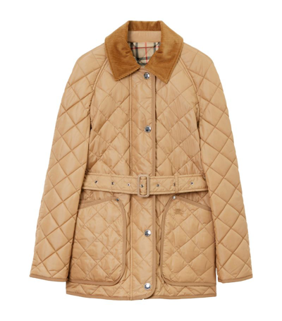 Shop Burberry Quilted Field Jacket In Neutrals