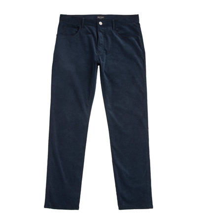 Shop Giorgio Armani Stretch-corduroy Trousers In Blue