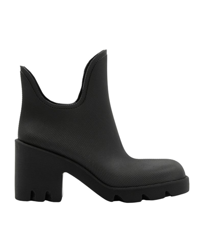 Shop Burberry Marsh Heeled Rain Boots 65 In Black
