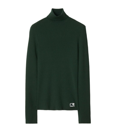 Shop Burberry Wool-blend Rollneck Sweater In Green