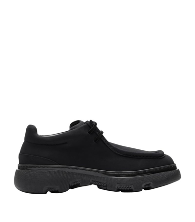 Shop Burberry Suede Creeper Shoes In Black