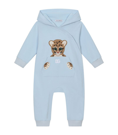 Shop Dolce & Gabbana Kids Hooded Playsuit (0-24 Months) In Multi