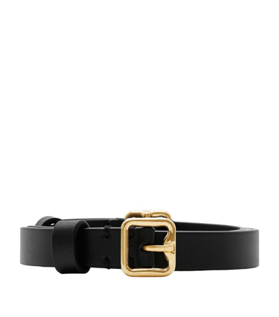 Shop Burberry Leather Double B Belt In Black