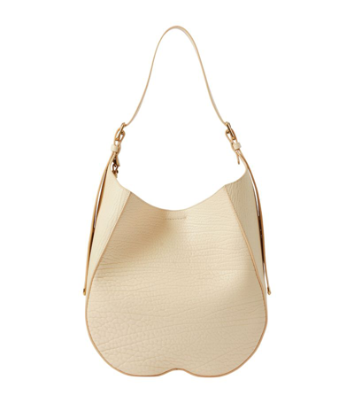 Shop Burberry Medium Leather Chess Shoulder Bag In Neutrals