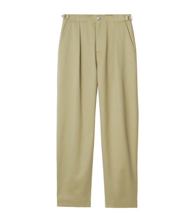 Shop Burberry Satin Relaxed Trousers In Neutrals