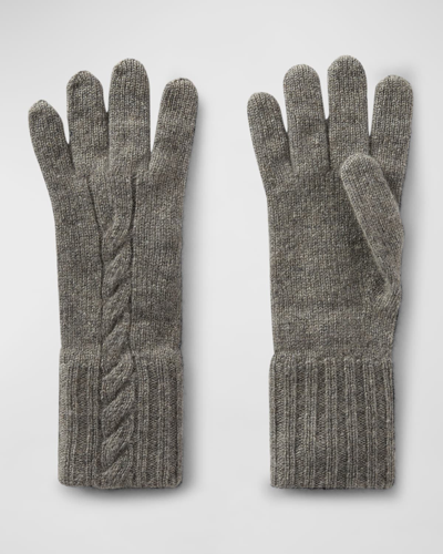 Shop Loro Piana Short Knit Cashmere Gloves In M570 Cayenne Mela