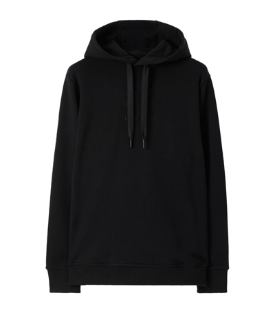 Shop Burberry Embroidered Ekd Hoodie In Black