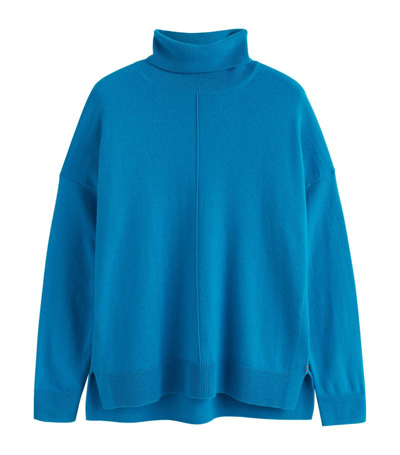 Shop Chinti & Parker Wool-cashmere Rollneck Sweater In Blue