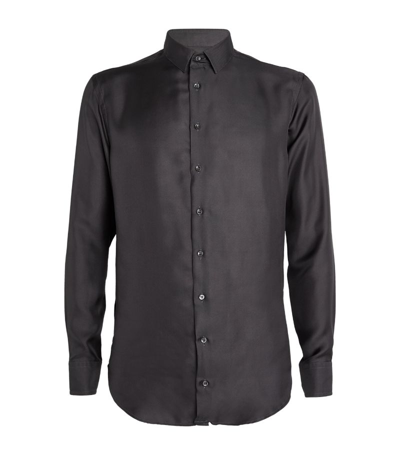 Shop Giorgio Armani Silk Shirt In Grey