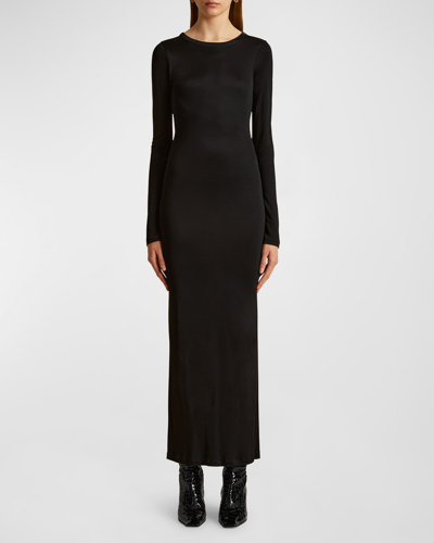 Shop Khaite Bayra Column Maxi Dress In Black
