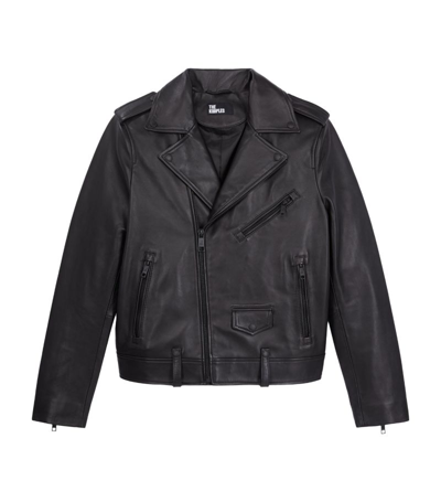 Shop The Kooples Leather Perfecto Biker Jacket In Black