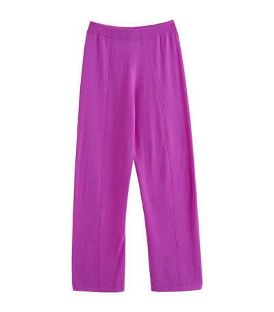 Shop Chinti & Parker Wool-cashmere Wide-leg Sweatpants In Purple