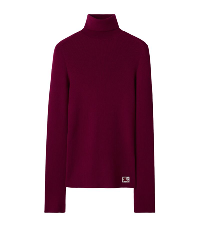 Shop Burberry Wool-blend Rollneck Sweater In Pink