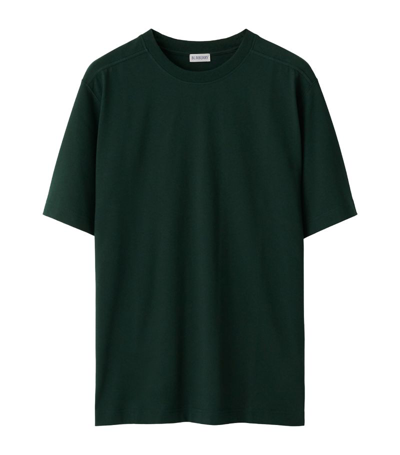Shop Burberry Cotton Embroidered T-shirt In Green